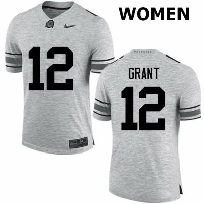 NCAA Ohio State Buckeyes Women's #12 Doran Grant Gray Nike Football College Jersey IBL6345EY